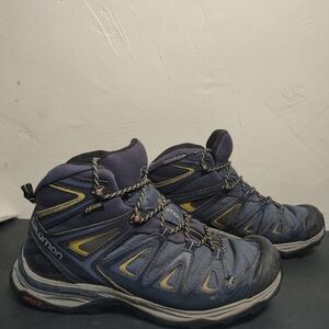 Salomon X Ultra GTX Mid Wide Men's Size 10 Purple Gold Hiking Boots 145484